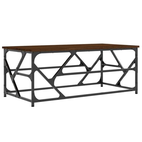 Sofabord 100x50x40 cm konstrueret træ brun egetræsfarve