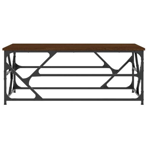 Sofabord 100x50x40 cm konstrueret træ brun egetræsfarve