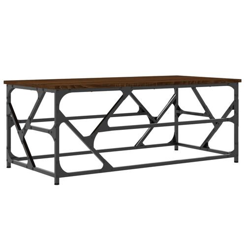 Sofabord 100x50x40 cm konstrueret træ brun egetræsfarve