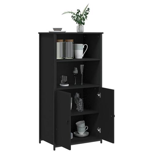 Højskab 62x36x121,5 cm konstrueret træ sort