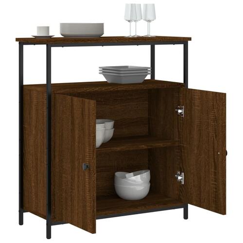 Skab 70x30x80 cm konstrueret træ brun egetræsfarve