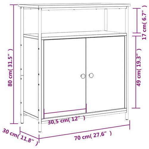 Skab 70x30x80 cm konstrueret træ brun egetræsfarve