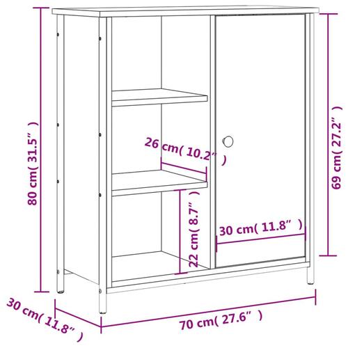 Skænk 70x30x80 cm konstrueret træ grå sonoma-eg