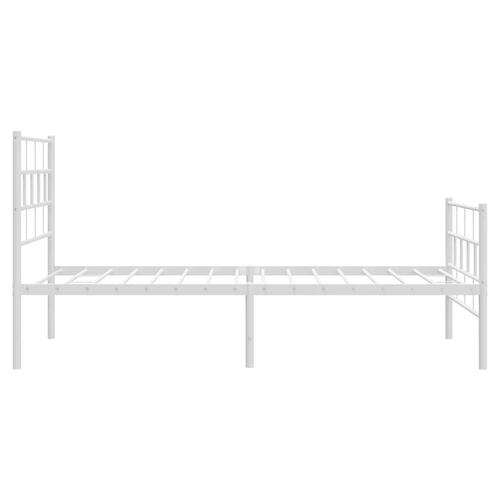 Sengeramme med sengegavl og fodgærde 80x200 cm metal hvid