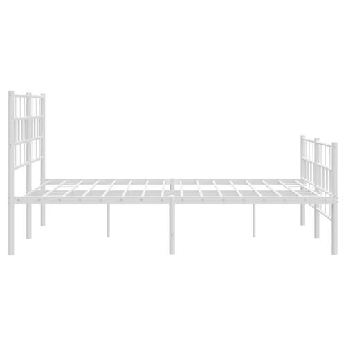 Sengeramme med sengegavl og fodgærde 160x200 cm metal hvid