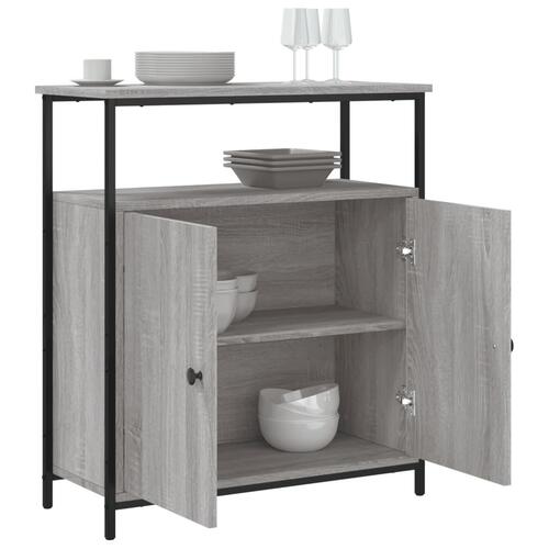 Skænk 70x30x80 cm konstrueret træ grå sonoma-eg