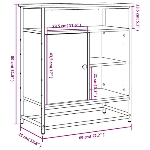 Skænk 69x35x80 cm konstrueret træ sonoma-eg