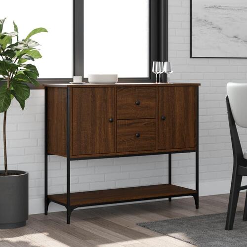 Skænk 100x36x85 cm konstrueret træ brun egetræsfarve