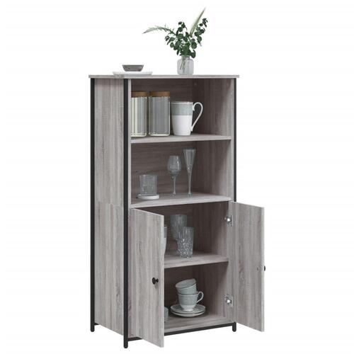 Højskab 62x36x121,5 cm konstrueret træ grå sonoma-eg