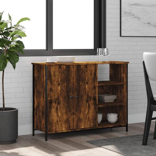 Skænk 100x33x75 cm konstrueret træ røget egetræsfarve