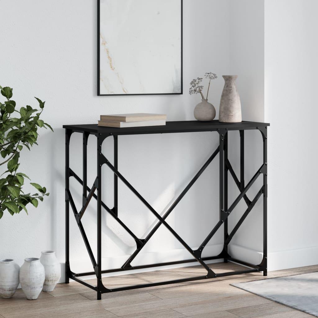 Konsolbord 100x40x80 cm konstrueret træ sort
