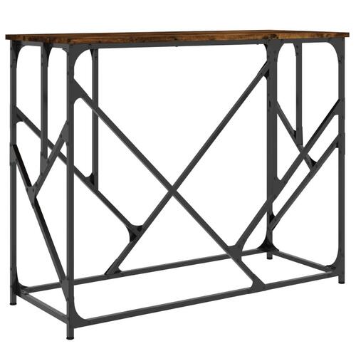 Konsolbord 100x40x80 cm konstrueret træ røget egetræsfarve