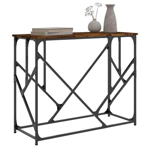 Konsolbord 100x40x80 cm konstrueret træ røget egetræsfarve