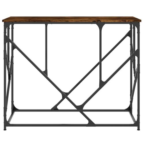 Konsolbord 100x40x80 cm konstrueret træ røget egetræsfarve