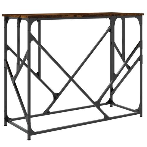Konsolbord 100x40x80 cm konstrueret træ røget egetræsfarve
