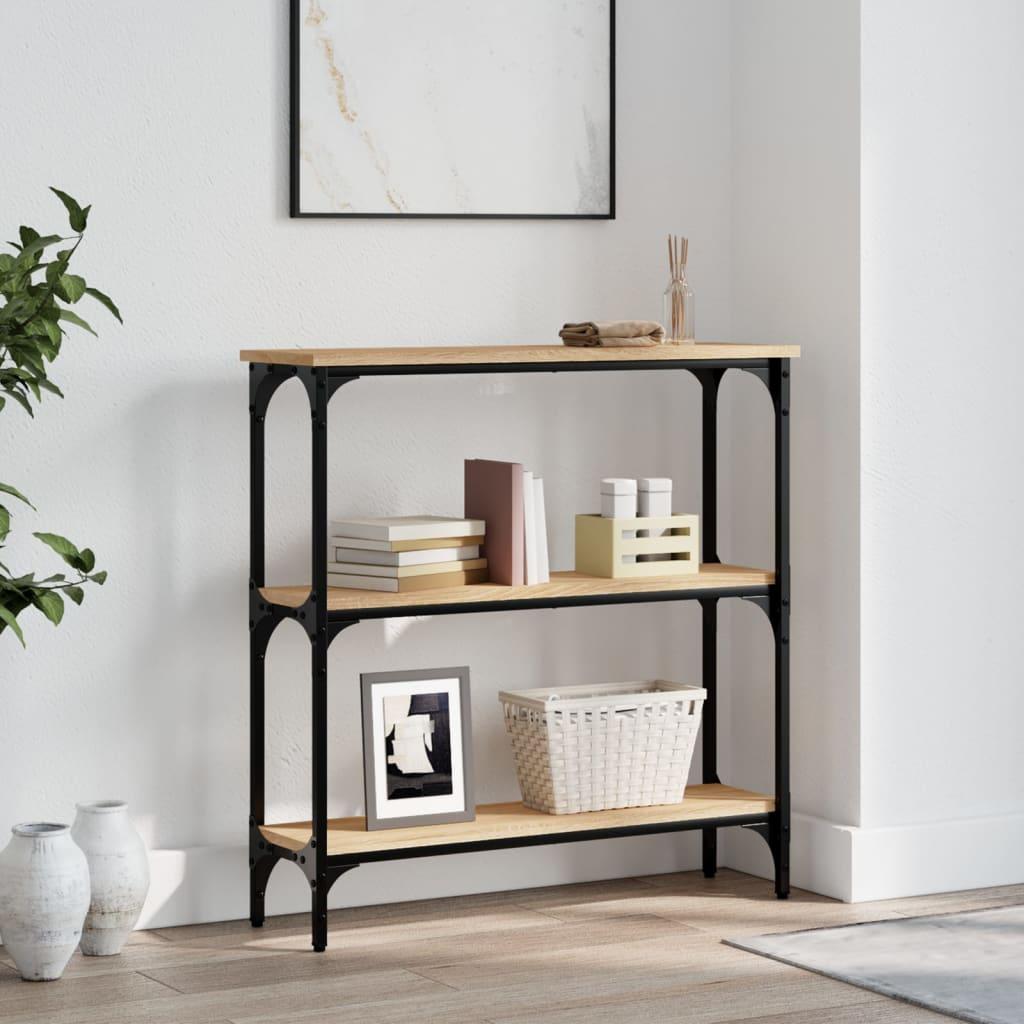 Konsolbord 75x22,5x75 cm konstrueret træ sonoma-eg