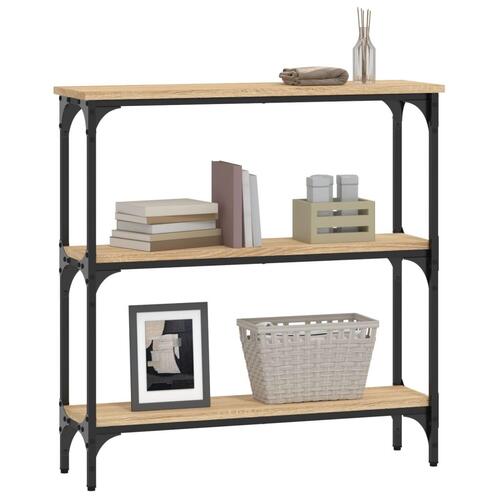 Konsolbord 75x22,5x75 cm konstrueret træ sonoma-eg