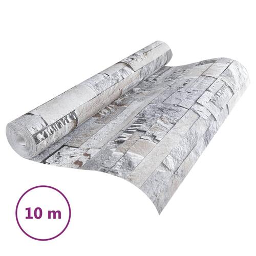 Tapet 3D-stenlook grå og brun