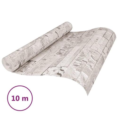Tapet 3D-stenlook cremefarvet