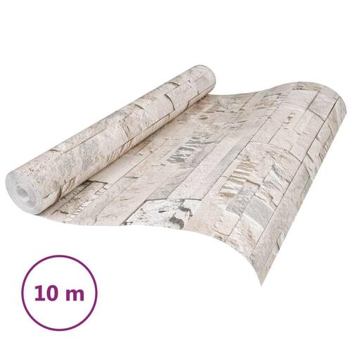 Tapet 3D-stenlook grå og beige