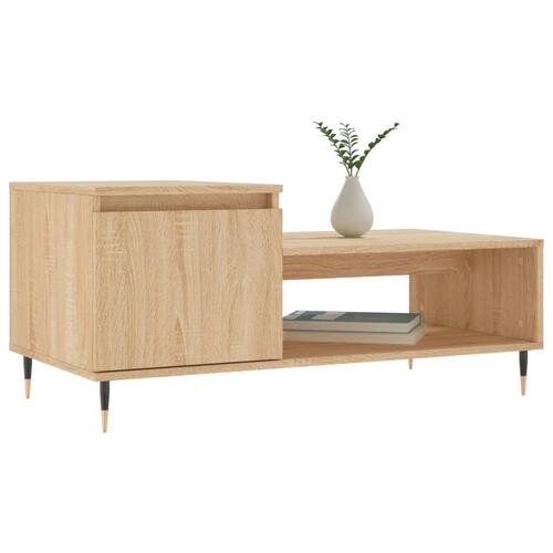 Sofabord 100x50x45 cm konstrueret træ sonoma-eg