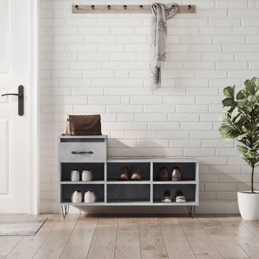 Skoreol 102x36x60 cm konstrueret træ betongrå billede