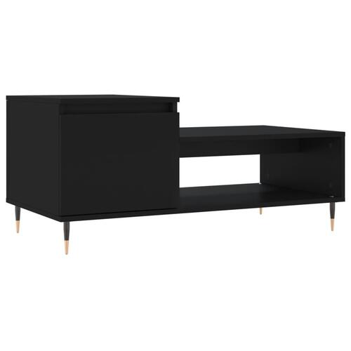 Sofabord 100x50x45 cm konstrueret træ sort