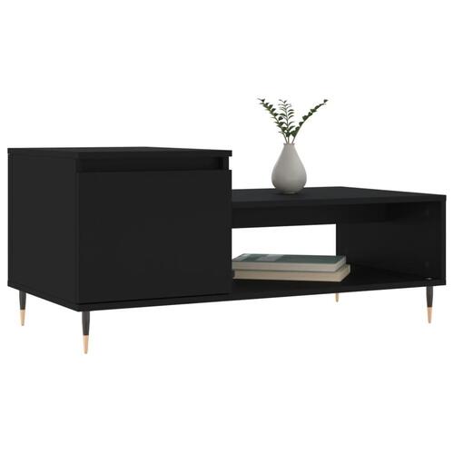 Sofabord 100x50x45 cm konstrueret træ sort