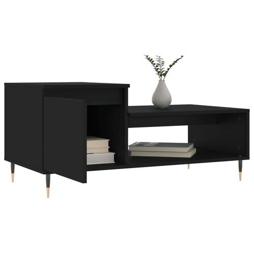 Sofabord 100x50x45 cm konstrueret træ sort