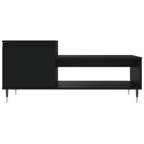 Sofabord 100x50x45 cm konstrueret træ sort