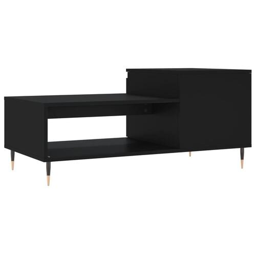 Sofabord 100x50x45 cm konstrueret træ sort