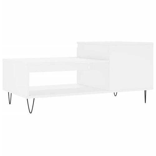 Sofabord 100x50x45 cm konstrueret træ hvid