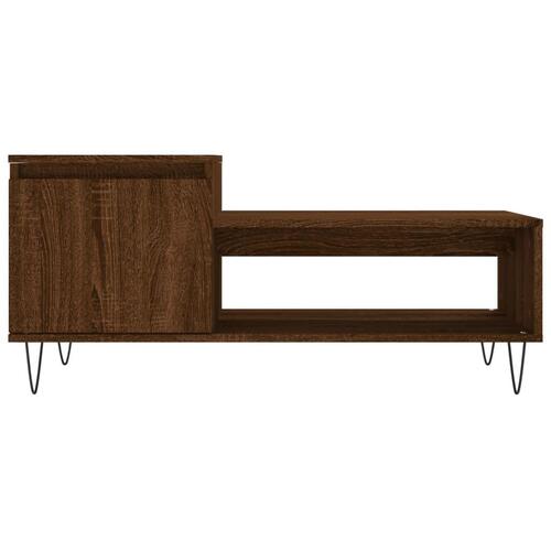 Sofabord 100x50x45 cm konstrueret træ brun egetræsfarve