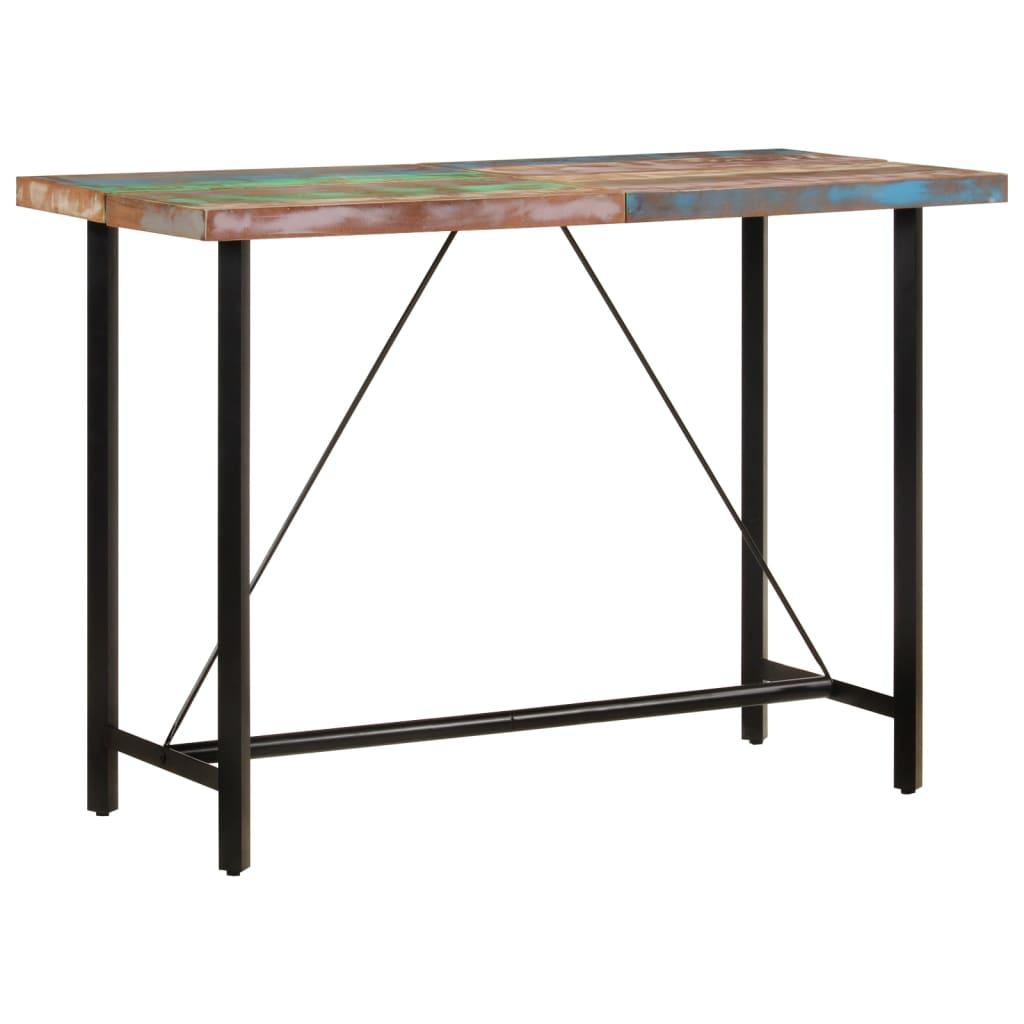 Barbord 150x70x107 cm massivt genbrugstræ og jern