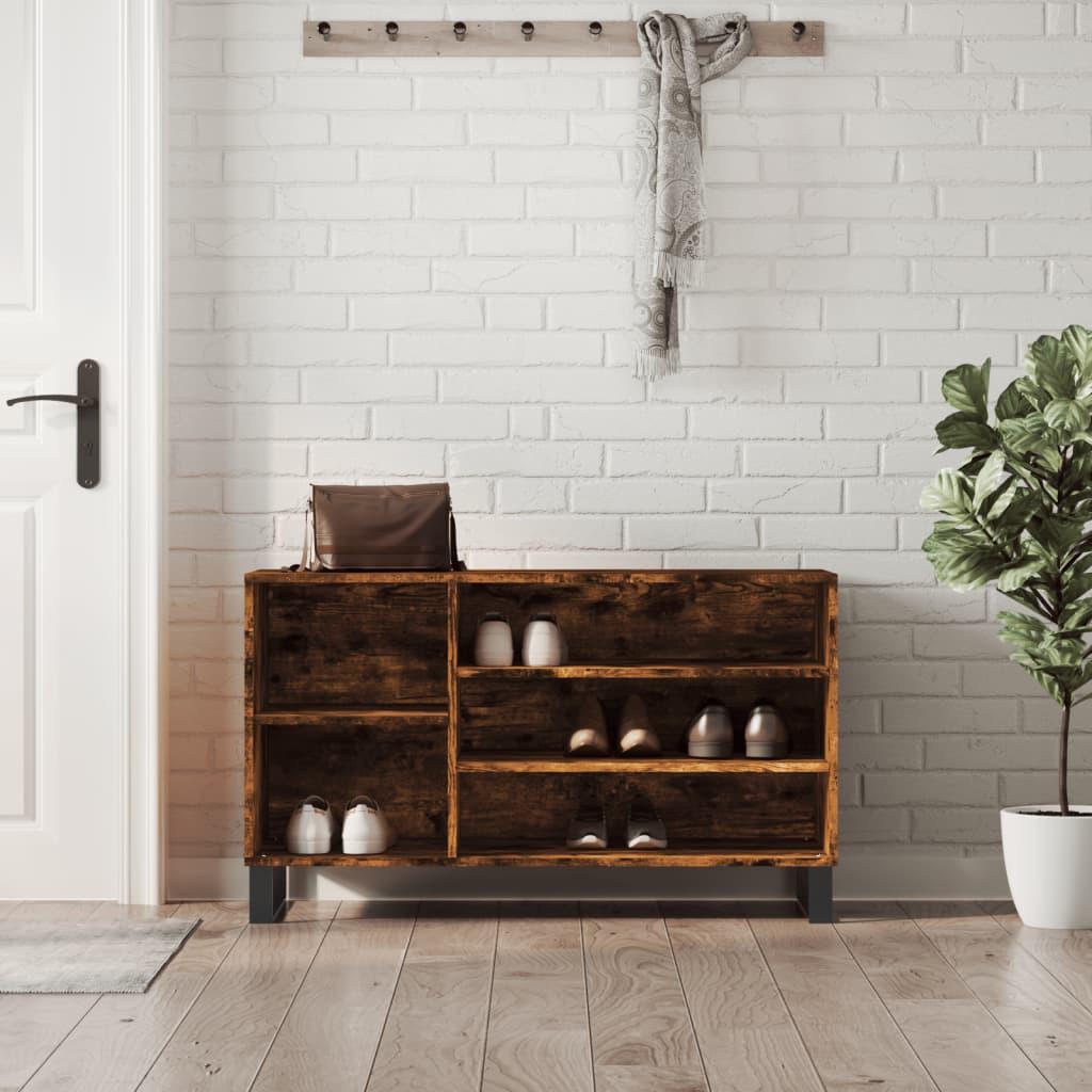 Skoskab 102x36x60 cm konstrueret træ røget egetræsfarve