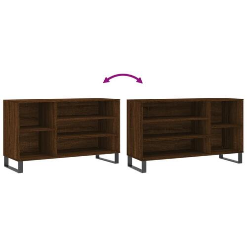 Skoskab 102x36x60 cm konstrueret træ brun egetræ