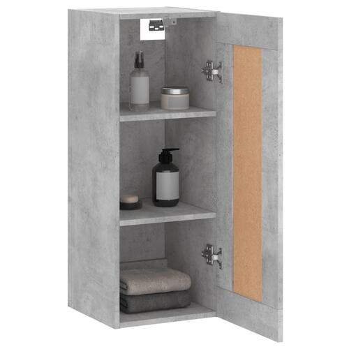 Vægskab 34,5x34x90 cm konstrueret træ betongrå