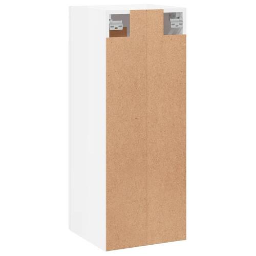 Vægskab 34,5x34x90 cm konstrueret træ hvid højglans
