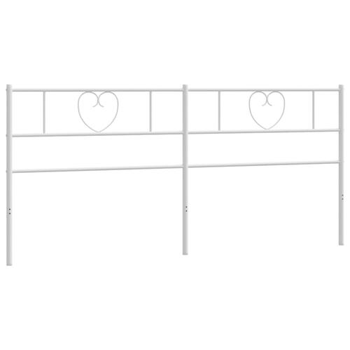 Sengegavl 180 cm metal hvid