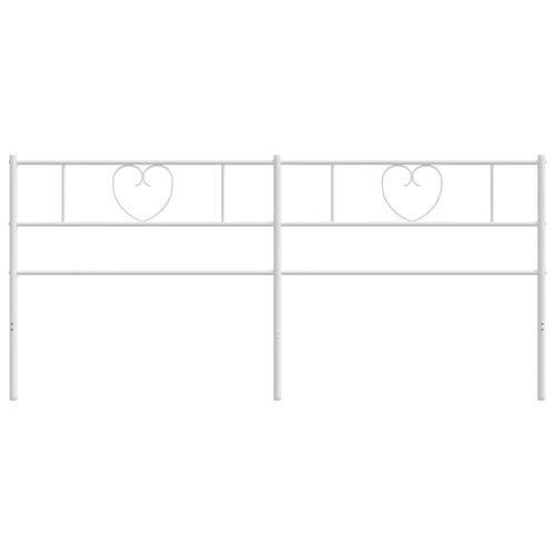 Sengegavl 180 cm metal hvid