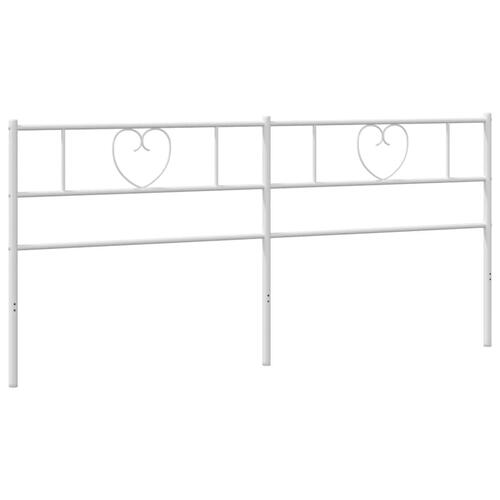 Sengegavl 180 cm metal hvid
