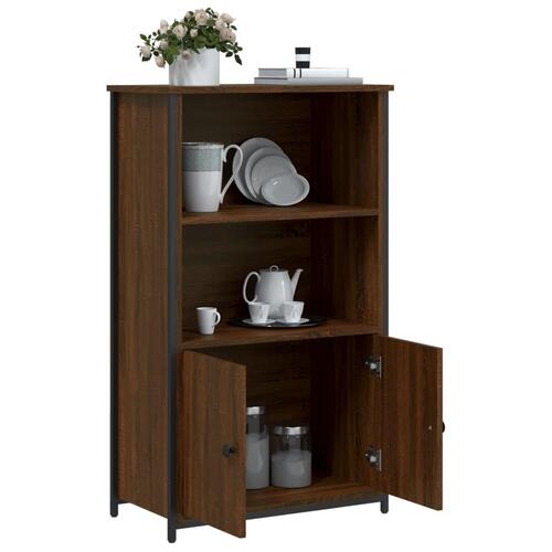 Skab 62x32x103,5 cm konstrueret træ brun egetræsfarve