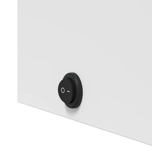 Badeværelsesskab med spejl og LED-lys 45x13x52 hvid
