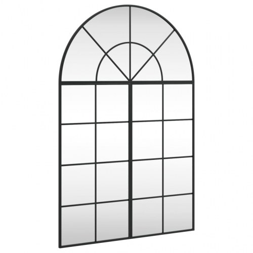 Vægspejl 80×120 cm - buet design i sort jern