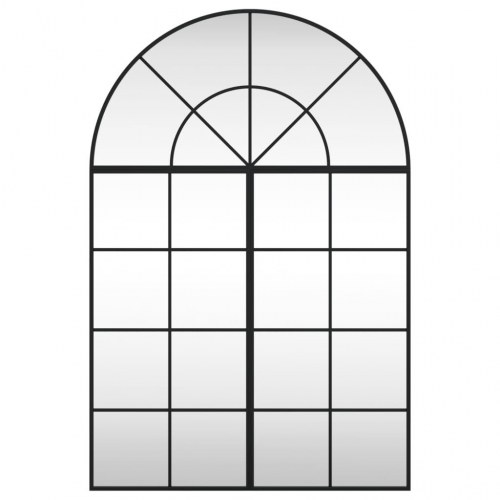 Vægspejl 80×120 cm - buet design i sort jern