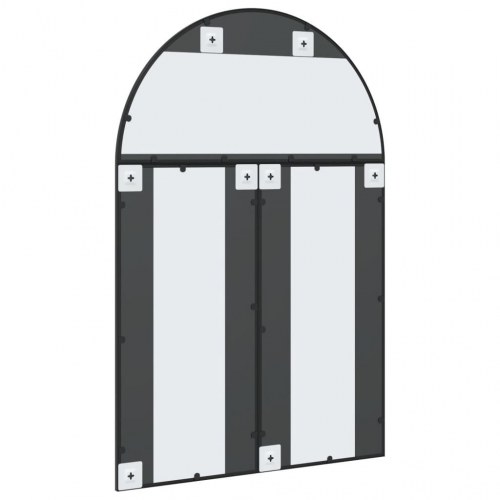 Vægspejl 80×120 cm - buet design i sort jern