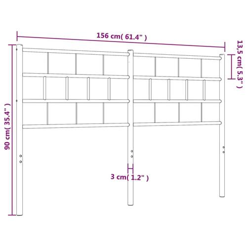 Sengegavl 150 cm metal sort