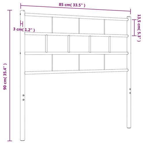 Sengegavl 80 cm metal hvid