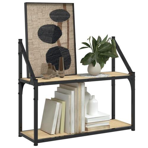 Vægreol med 2 hylder 60x21x51 cm konstrueret træ sonoma-eg
