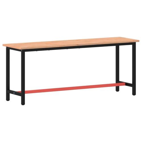 Arbejdsbænk 200x55x81,5 cm massivt bøgetræ og metal